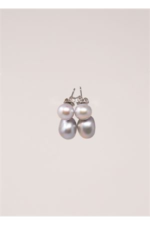 White gold earrings with grey pearls Don Alfonso Gioielli | AD256GRIGIO